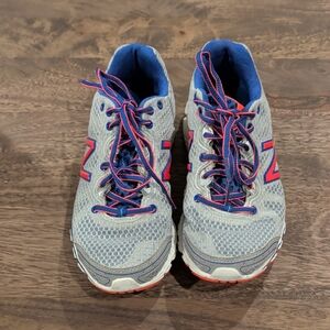 New Balance 590 v2 Running Sneakers Gray with Bright Blue and Pink Accents